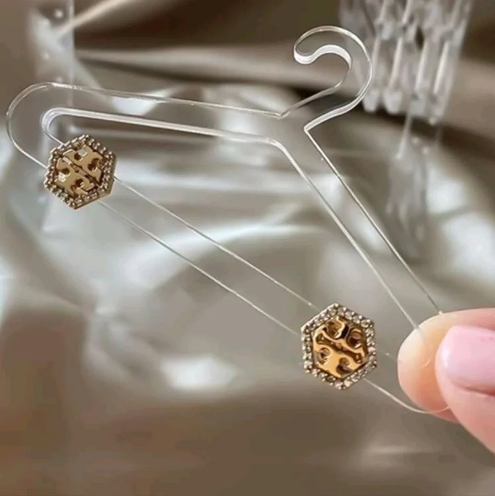 Acrylic Jewelry Organizer Stand With Little Hangers 2 Clear 1 Brown - Picture 4 of 7